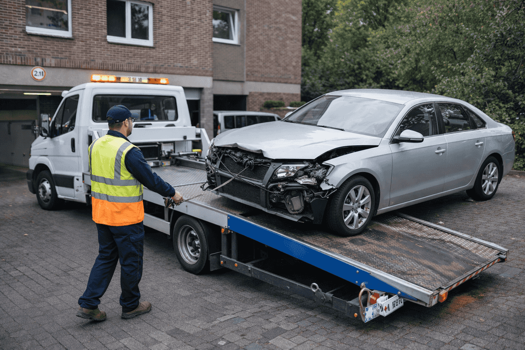 Abholung und Verladung bei der Autoverwertung Bergkamen 